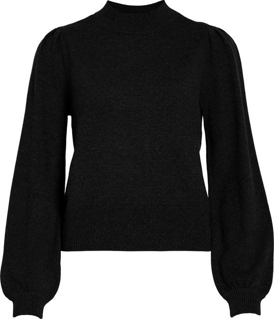 Vila Trui Viril Turtle-nk Balloon L/s Top - N 14084179 Black - S