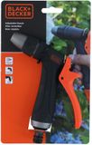 BLACK+DECKER Verstelbaar Spuitpistool - Sproeikop voor Tuinslang - Aanpasbare Waterstroom - Ergonomisch Handvat - Kunststof - Zwart/Oranje