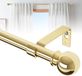 Ibenzoa® Verstelbare Gouden Gordijnroede Set voor Wandmontage met Messing Afwerking en Accessoires