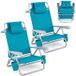 Coast Set de 2 chaises de plage - pliables, avec dossier et appui-tête réglables - turquoise