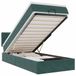 vidaXL Lit plateforme avec matelas, vert foncé, 140x200 cm, velours