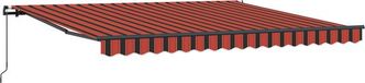 vidaXL Handmatig Zonnescherm 4 x 3,5 m Oranje en bruin gestreept