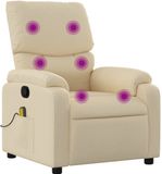 vidaXL Massagestoel crèmekleurige stof