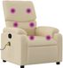 vidaXL Fauteuil de massage tissu crème