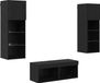 vidaXL TV-wandplanken, 4 stuks, zwart, eikenlook, houtvezel