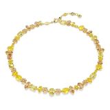 Swarovski Gema Halsketting, Gemengde Slijpsels, Geel, 18 Karaat Gouden Afwerking