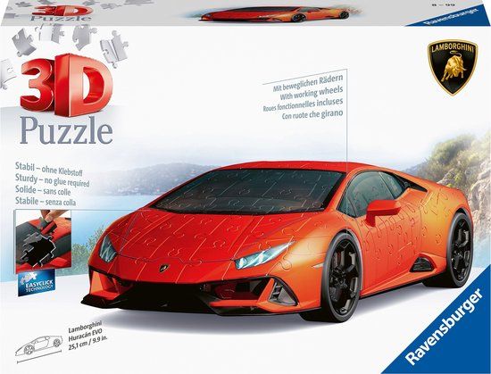 Ravensburger 3D Puzzle Lamborghini Huracan EVO Arancio - 108 Stukjes