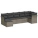 vidaXL 8-delige Loungeset met Kussens, Poly Rattan, Grijs