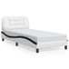 vidaXL Bedframe Hvar Kunstleer Wit en Zwart 90x190 cm