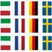 Merkloos / Sans marque Folat Bv Vlaggenlijn Europa - 3x - 10 meter - plastic - Europese landen vlaggen - vlaggetjes - Internationale versiering