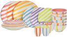 Cookinglife Serviesset Summer Vibes Divers 24-delig - Service Set 6 Personnes - Grès - Lave-vaisselle et micro-ondes résistant