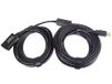 PremiumCord Actieve USB-verlengkabel met repeater 25 m, USB-A-bus naar USB-A-stekker, USB 2.0 High Speed kabel, 2 x afgeschermd, AWG20/28, kleur zwart, lengte 25 m