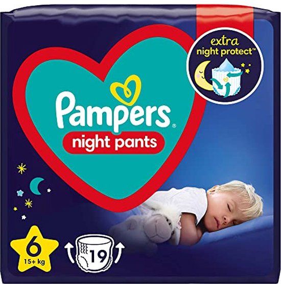 Pampers Night Pants Windeln Große 6 (15+ kg), 19 Windeln