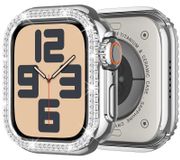 Merkloos Apple Watch Metalen Beschermcase 44mm met Bling Diamant Frame