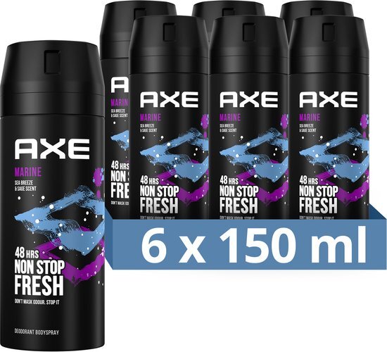 AXE Deodorant Bodyspray Marine - 6 x 150ML Voordeelverpakking