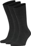 FALKE Airport 3-Pack Heren Sokken - Grijs - Maat 43-44