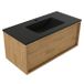 Saniclass Set meuble de salle de bain cadre en bois - 100x45x42cm - Lavabo en céramique Vygo noir - 1 vasque - 1 trou de robinetterie - 1 tiroir - chêne mat naturel (bois) SW1420769/SW761656