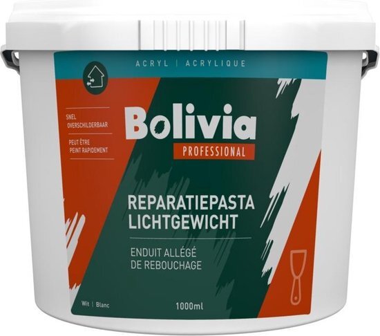 Bolivia Reparatiepasta - Lichtgewicht - Wit - 1 Liter