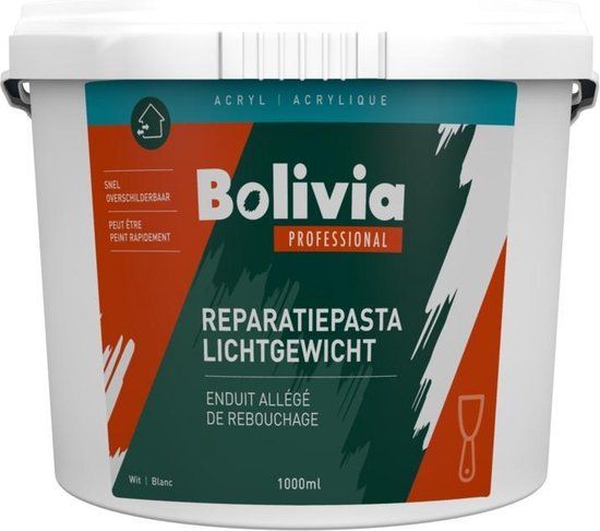 Bolivia Reparatiepasta - Lichtgewicht - Wit - 1 Liter