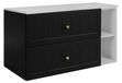 3xE living meuble bas de salle de bain, noir/blanc, 80 (60 + 20) x 46 x 58 cm