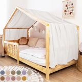 LILIMAUS Lit cabane baldaquin une pièce - baldaquin pour lit cabane - 135 x 420 cm - mousseline de coton - blanc