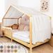 LILIMAUS Lit cabane baldaquin une pièce - baldaquin pour lit cabane - 135 x 420 cm - mousseline de coton - blanc