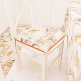 PETTI Artigiani Italiani - Set van 6 4-punts stoelkussens, stoelkussenslopen van katoen met veters 40 x 40 cm - set van 6 Lidia Orange 100% Made in Italy