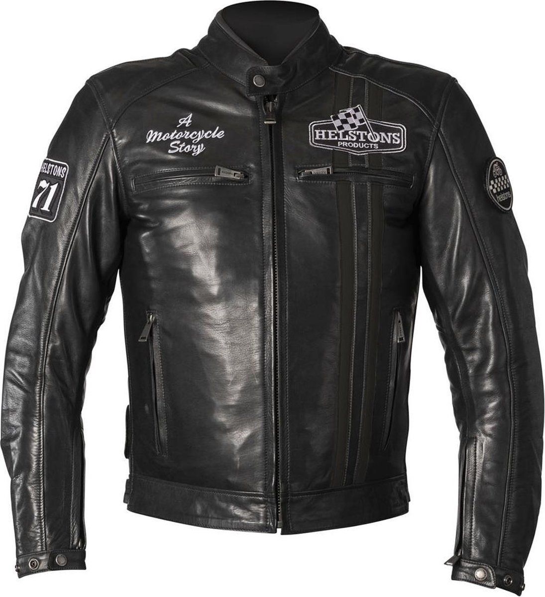 Helstons INDY RAG ZWART ZWART LEREN MOTORJAS M