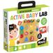Headu - Active Baby Lab Montessori – tactiele vormen en fijne motoriek | Montessori-spel 1-3 jaar, houten multiactiviteitenbasis en 24 dierlijke aanraakvormen, fijne motoriek, logica