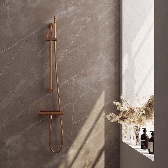 BRAUER Copper Edition Opbouw Douche Thermostaatkraan Set - Koper Geborsteld