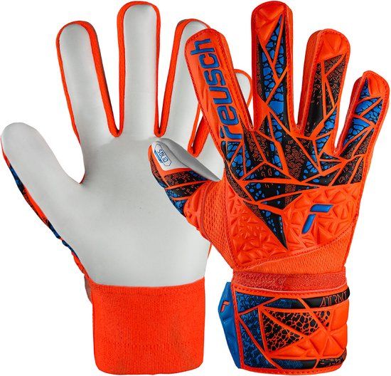 Reusch Attrakt Starter Finger Support Junior Keepershandschoenen - Maat 6 - Fluo Oranje/Royal Blue