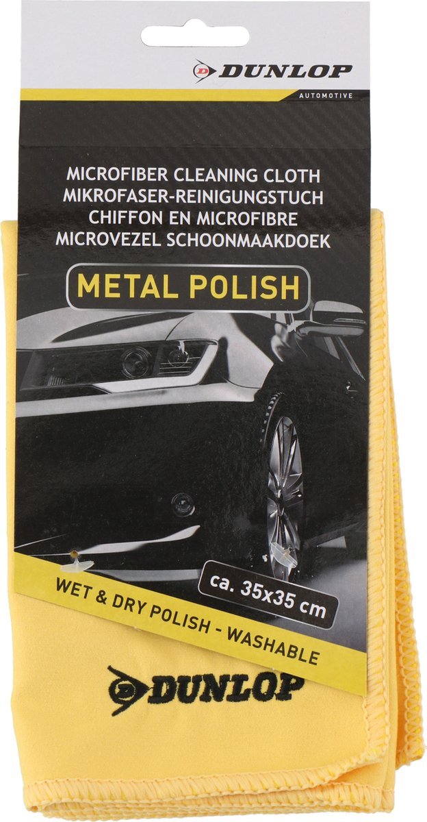 Dunlop Microfiber- Lak schoonmaakdoek - Geel 35x 35 CM