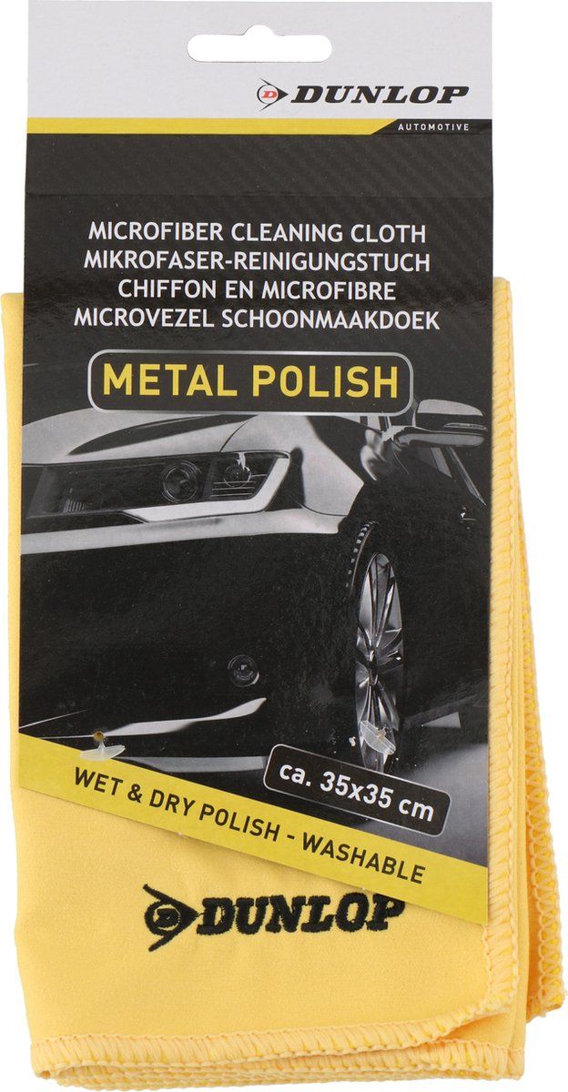 Dunlop Microfiber - Lak schoonmaakdoek - Geel 35x35 CM