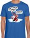 Bellatio Decorations Fout Kerst shirt / t-shirt - Zingende kerstman met gitaar / All I Want For Christmas - blauw voor heren - kerstkleding / kerst outfit M