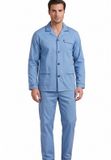 Pyjama en flanelle pour hommes - Brossé - Bleu clair - Pyjama chaud d'hiver