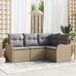 vidaXL Tuinbank - Set - 4 zitplaatsen - Beige - Polyrattan