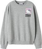 NAME IT Meisjes Trui NKFADDI HELLOK NREG SWEAT BRU SKY - Katoen/Polyester - Grijs Melange - Maat 122/128