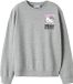 NAME IT Meisjes Trui NKFADDI HELLOK NREG SWEAT BRU SKY - Katoen/Polyester - Grijs Melange - Maat 122/128