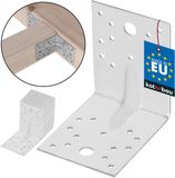 KOTARBAU® 12 Stuks Hoekverbinder, Verzinkt Staal, 100 x 100 x 80 mm, Zilver, Hoekanker Met Ril, Zware Hoekverbinding, Hoekijzer, Versterkingshoek, Montagehoek Voor Houtconstructies