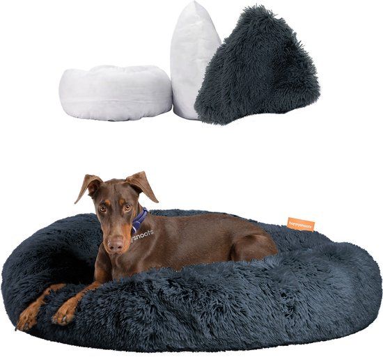 Happysnoots Donut Hondenmand - 100cm - Grijs - Wasbaar Hondenbed - XL