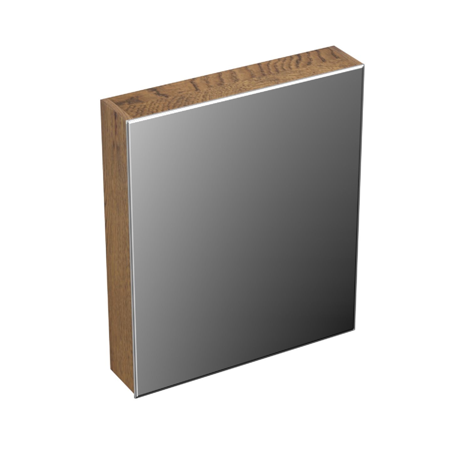 Forzalaqua Uni Spiegelkast 1 Deur Links Tweezijdig Spiegel 59,5x12,5x68,5cm Eiken Castle Brown