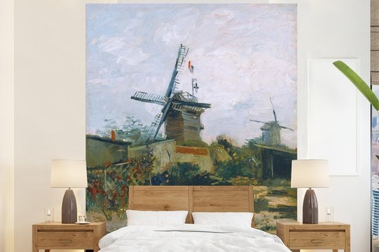 Nr1Wallpaper Behang - Fotobehang Molens op de Montmartre - Vincent van Gogh - Breedte 210 cm x hoogte 260 cm