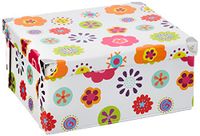 Zeller 17852 opbergdoos, kids, karton, ca. 31 x 26 x 14 cm, bloemen - meerkleurig