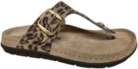 Rohde 5891 18 Teenslippers Bruin Panterprint Suede Dames - Beige - Maat:39