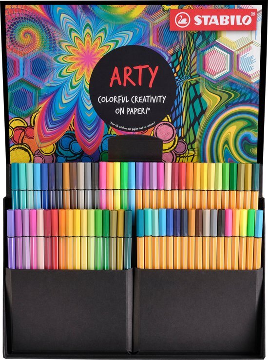 Stabilo point 88 & Pen 68 - Creative ARTY Mixed In Luxe Box - Met 34 Stuks point 88 Fineliners en 34 Stuks Pen 68 Viltstiften