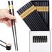 Allecto Plus - Baguettes réutilisables en fibre de verre pour sushi - 10 paires - Antidérapant - 24 cm - Design armée chinoise - Avec tapis de rangement - Écologique.