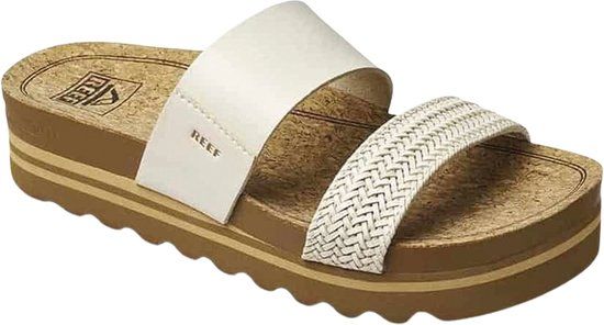 Reef Cushion Vista Hi Slippers Dames - Slides - Maat 41 - wit - bruin
