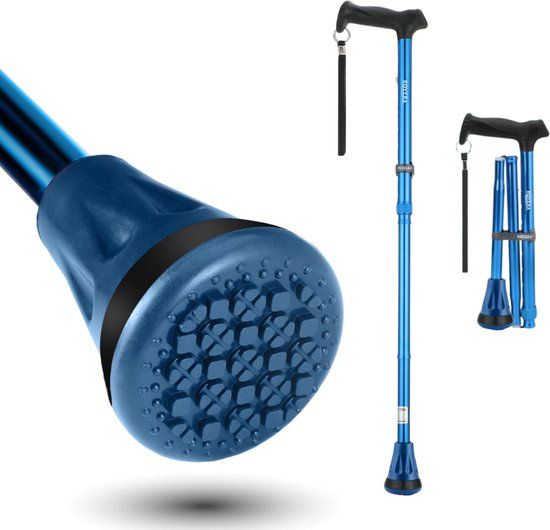 Rovera Mobility Rovera® Wandelstok – Verstelbaar, opvouwbaar & Schokabsorberend – Antislip Voet & Ergonomische Handgreep voor Maximale Grip – Geschikt voor Elk Terrein - Ultragrip Paars