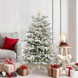 Prolenta Maison Exclusive Kunstkerstboom, inklapbaar, wit, 150 cm, PE/PVC