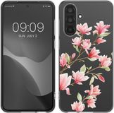 kwmobile telefoonhoesje geschikt voor Samsung Galaxy A56 5G - Hoesje voor smartphone in poederroze / wit / transparant - Magnolia design